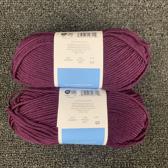 Lot Of 2 Draper James Cozy Wool Pickled Beet Merino Wool And Acrylic Yarn New - Picture 4 of 5